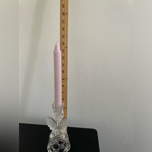 Vintage Hofbauer Frosted Butterfly Candle Stick Holder and Candle. - Picture 2 of 3